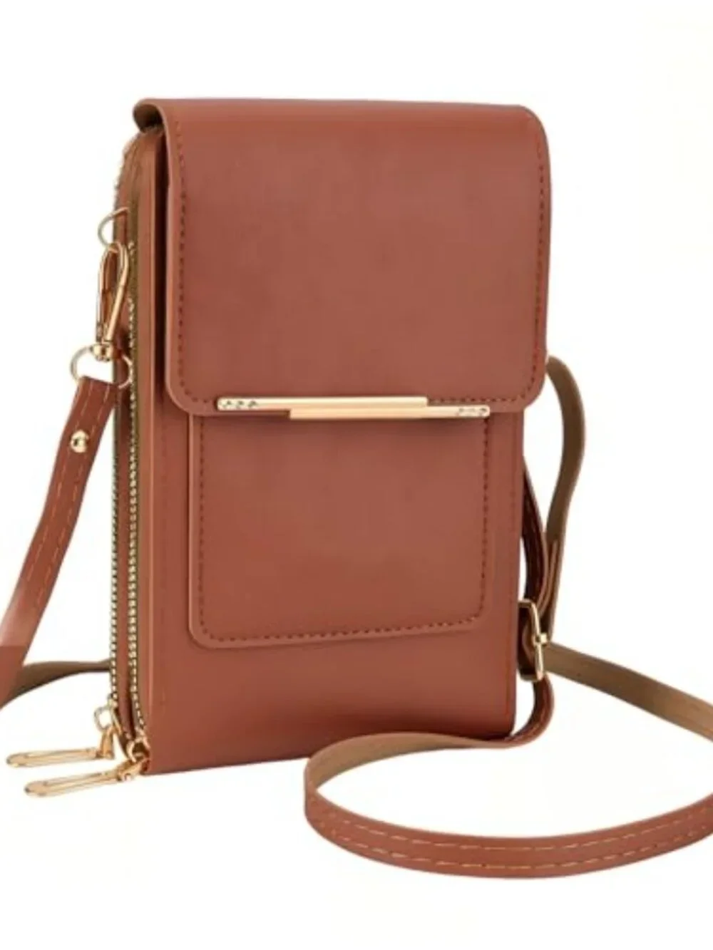 PU Leather RFID Blocking Touch Screen Crossbody Phone Wallet Messenger Bag